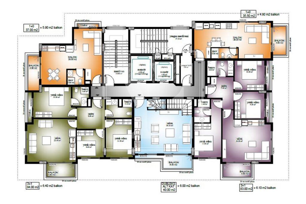 Erstaunliche Dach-Maisonette 3+1 mit schöner Aussicht in Mahmutlar (Verkauft)