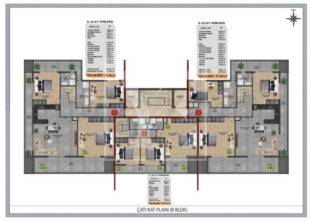 Roof duplex 4+1 in a luxury residential complex
