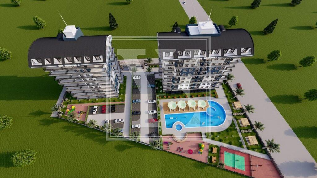 Nice garden duplex 3+1 for investment in the beautiful area in Payallar