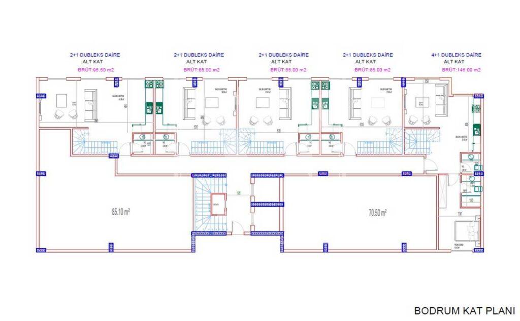 دوبلکس شگفت انگیز 2+1 در منطقه زیبا در اوبا
