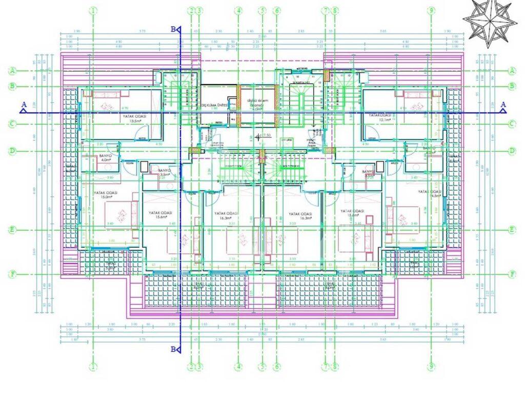 Tolle Maisonette-Wohnung 2+1 in der wunderschönen Gegend in Çiplakli
