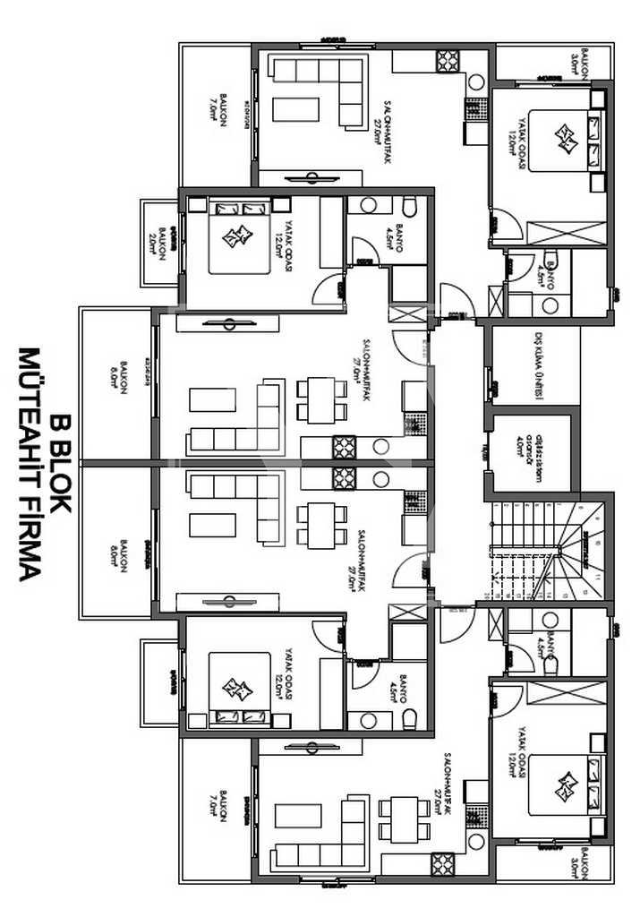 Tolle Maisonette-Wohnung 2+1 in der wunderschönen Gegend in Çiplakli