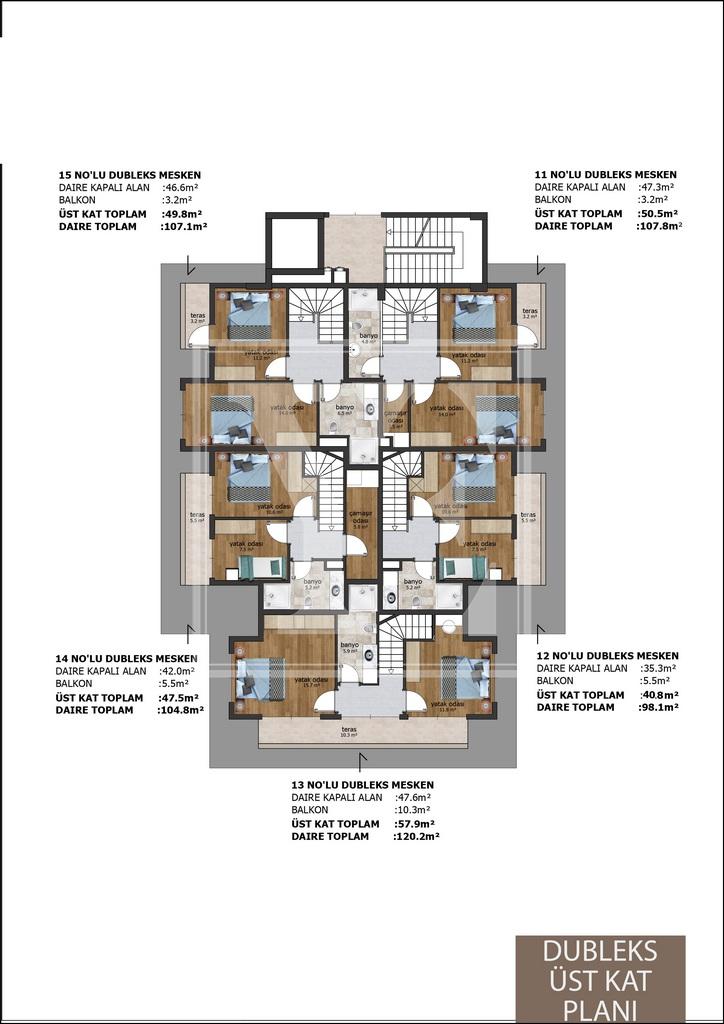 2+1 سقف دوبلکس در منطقه فوق العاده در اوبا