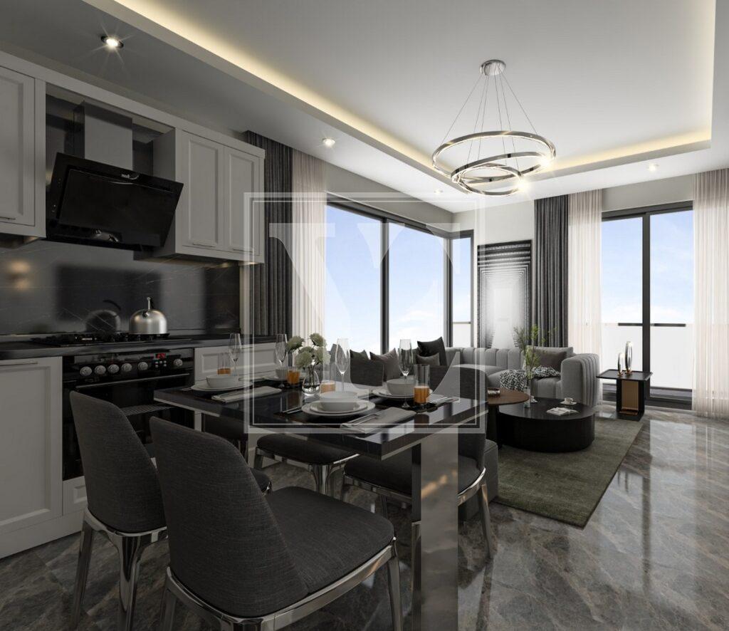 Schöne und moderne Wohnung 1+1 in der schönen Gegend im Zentrum von Alanya