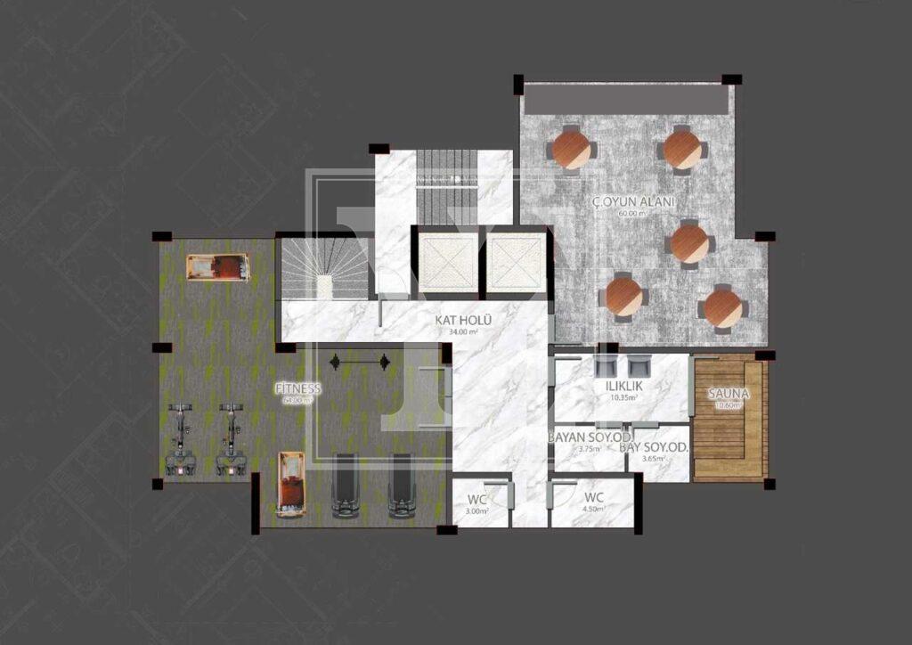 Красивый дуплекс 2+1 в красивом районе Демирташа