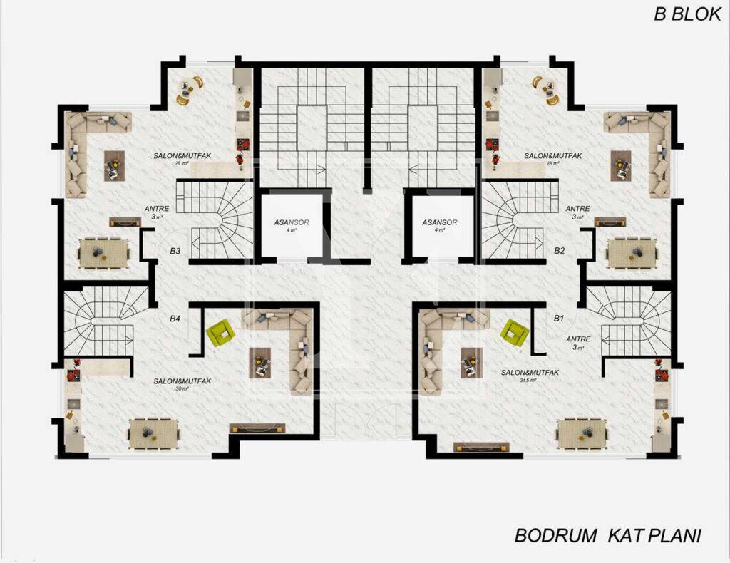 Nice garden duplex 2+1 close to the beautiful Cleopatra  beach in Alanya