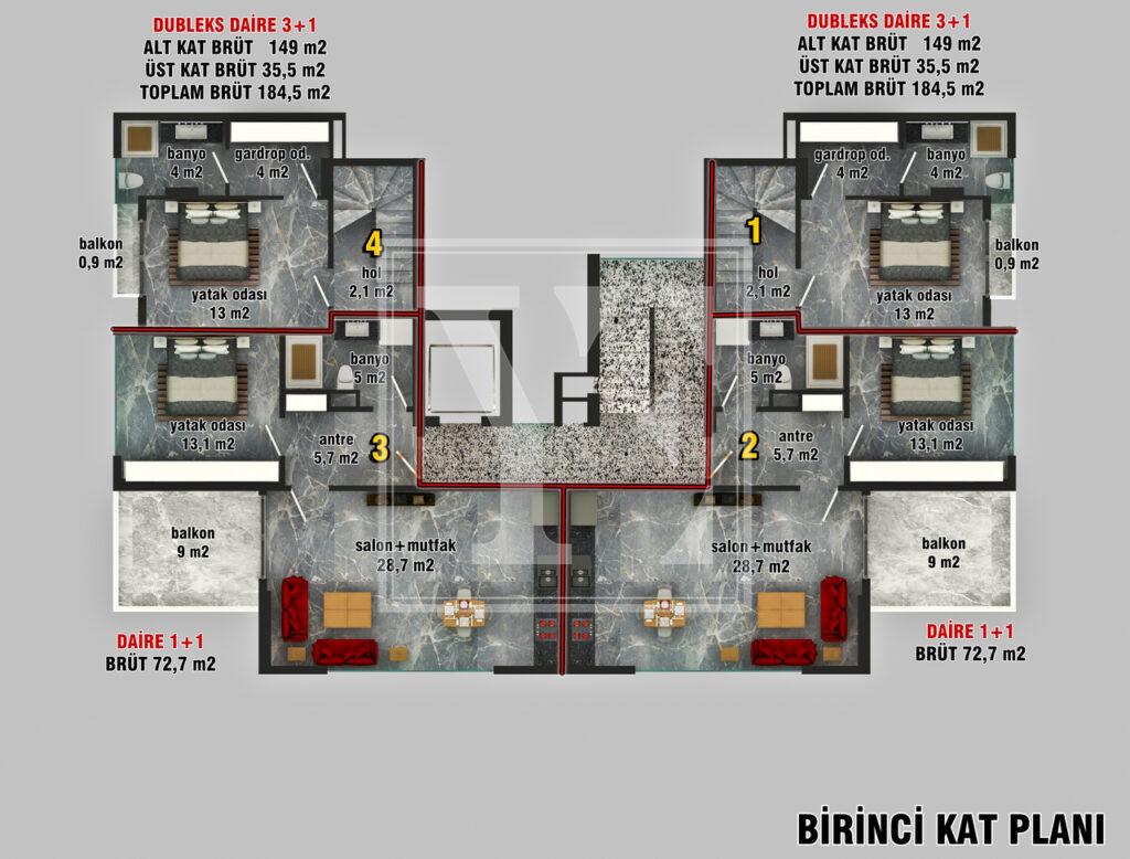 Затишний садовий дуплекс 3+1 в Кестелі