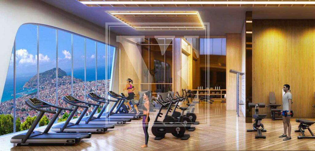 Elegante Wohnung 1+1 in einer schönen Gegend in Alanya