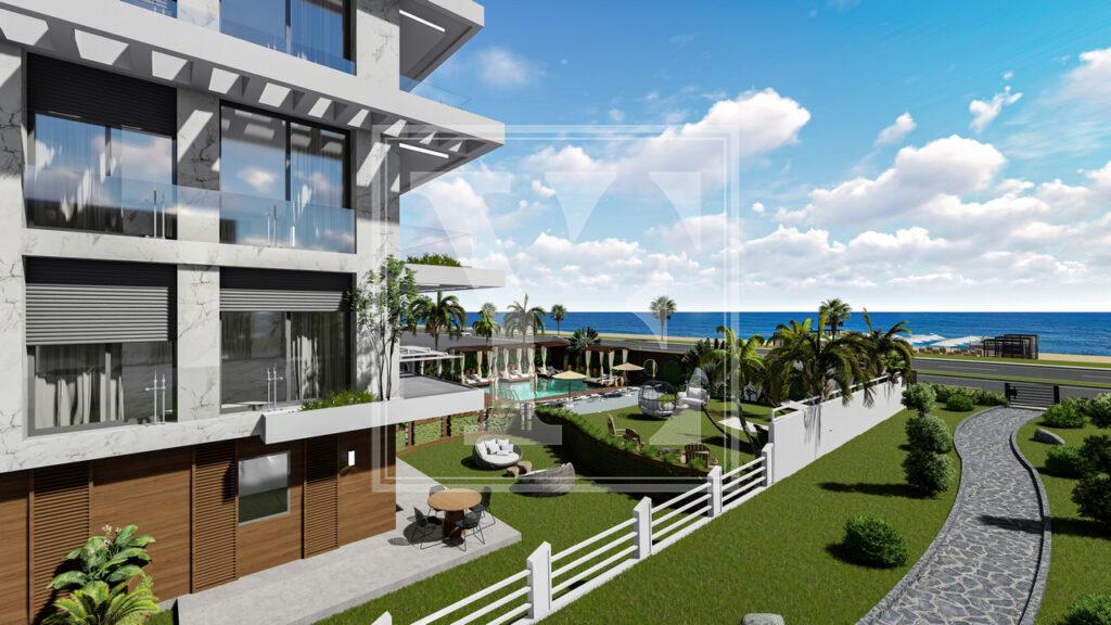 Елегантний садовий дуплекс 2+1 з прекрасним видом на Середземне море