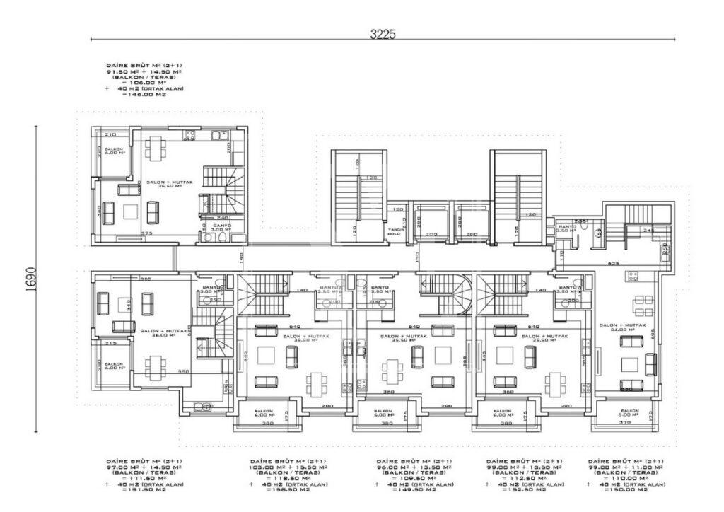Beautiful 2+1 roof duplex in the area of Okurcalar, Alanya