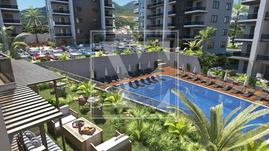 Cozy apartment 1+1 for living and recreation area of the Alanya