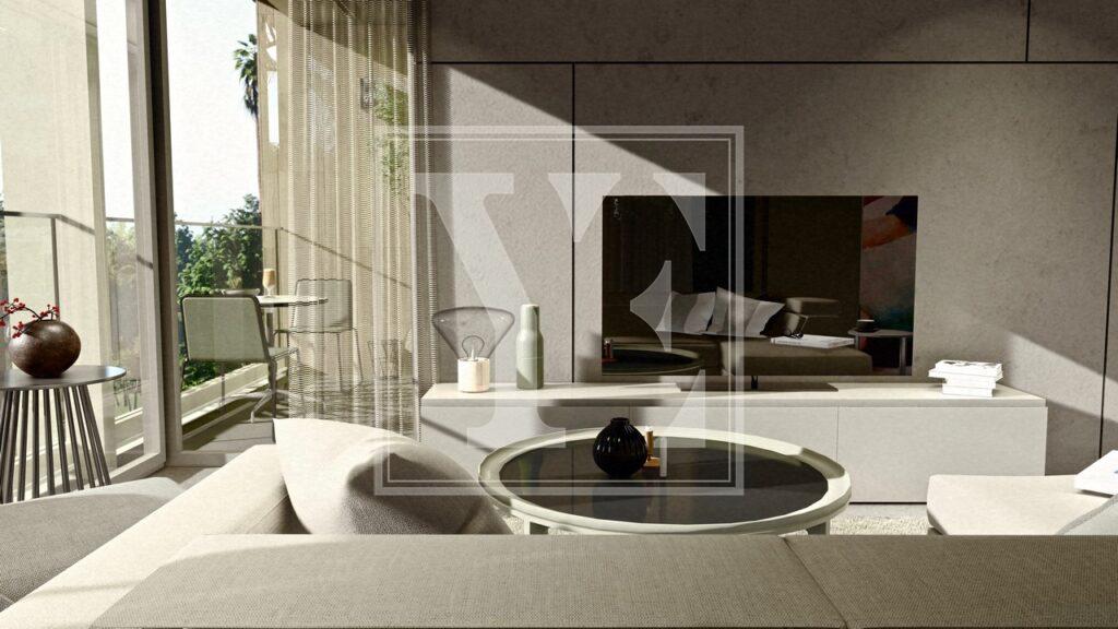 Чудовий садовий дуплекс 2+1 в елітному будинку в Авсалларі