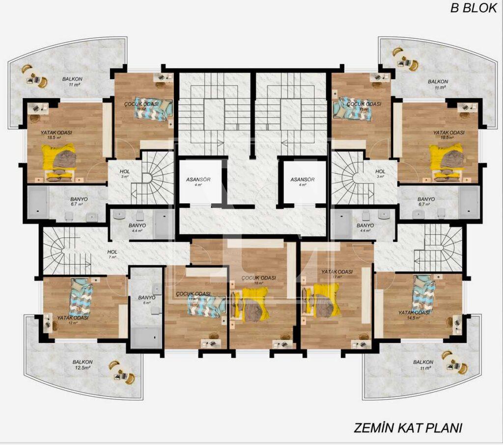 Nice garden duplex 2+1 close to the beautiful Cleopatra  beach in Alanya