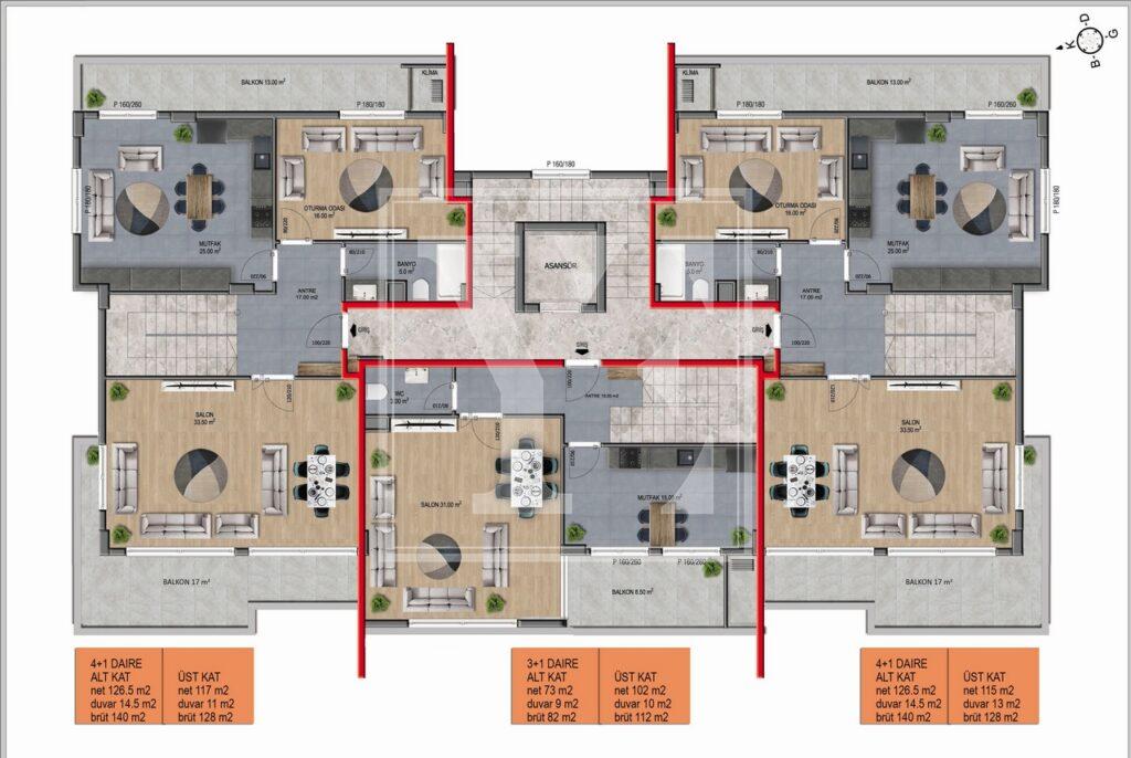 Хороша квартира 3+1 для інвестиції в красивому районі Оби