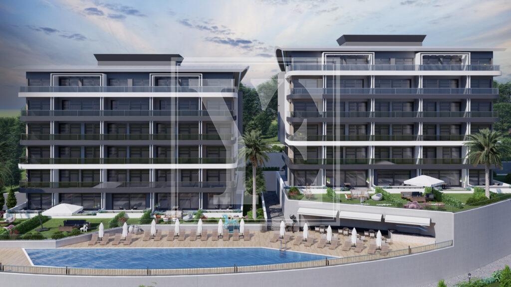 Elegante Wohnung 2+1 in der wunderschönen Gegend in Kargicak