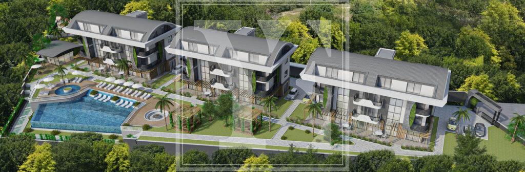 Современный и красивый садовый дуплекс 4+1 в районе Кызылкашехир