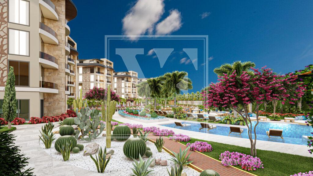 Замечательная квартира 1+1 в красивом проекте в районе Оба