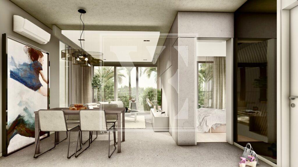 Чудовий садовий дуплекс 2+1 в елітному будинку в Авсалларі