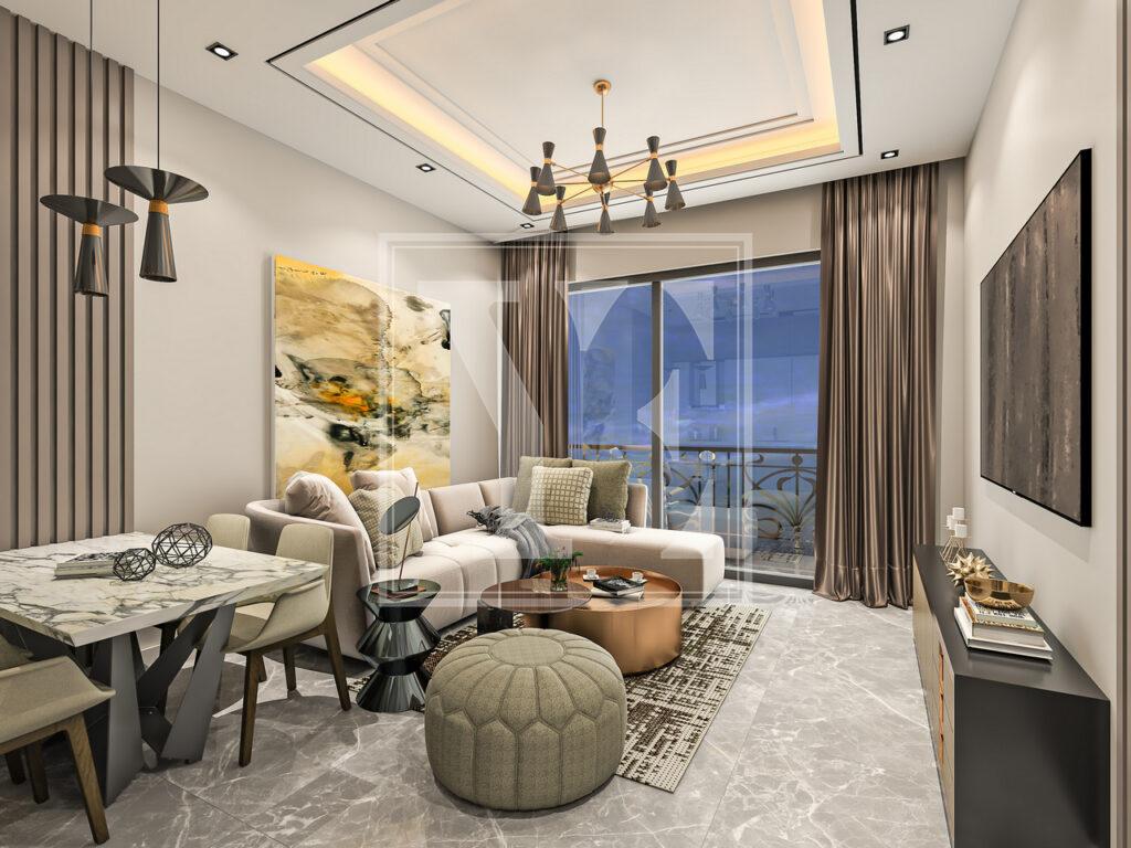 Gemütliche und schöne Wohnung 1+1 in der schönen Gegend im Zentrum von Alanya