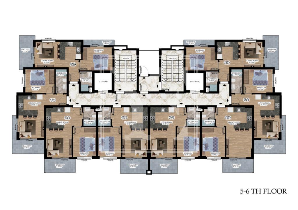 Neue Wohnung 1+1 in der wunderschönen Gegend in Payallar