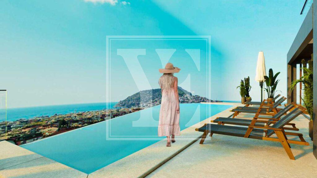 Elegante Wohnung 1+1 in einer schönen Gegend in Alanya