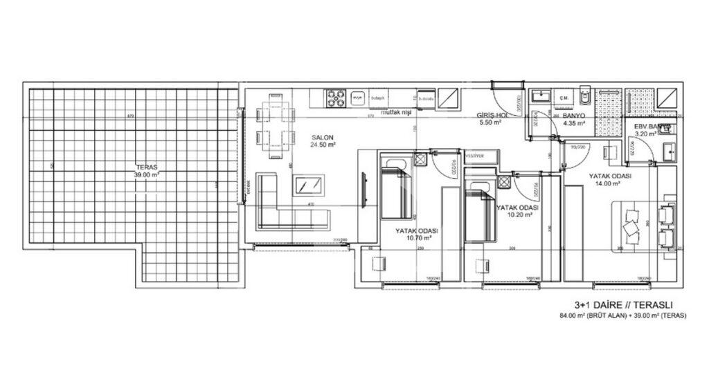 Moderne Wohnung 3+1 in der schönen Anlage in Altıntaş