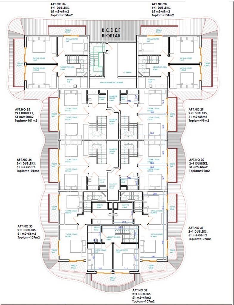 سقف دوبلکس فوق العاده 2+1 در پروژه زیبا در منطقه اوبا