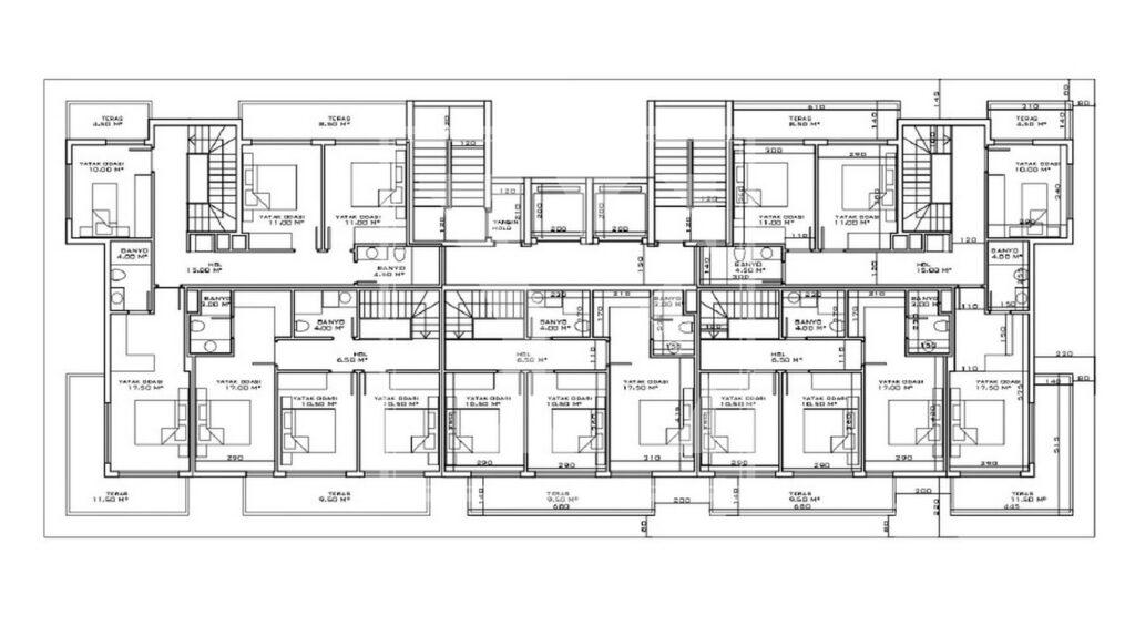 سقف دوبلکس زیبا 5+1 در منطقه Okurcalar، آلانیا