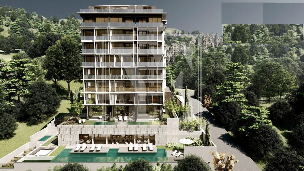 Чудовий садовий дуплекс 2+1 в елітному будинку в Авсалларі