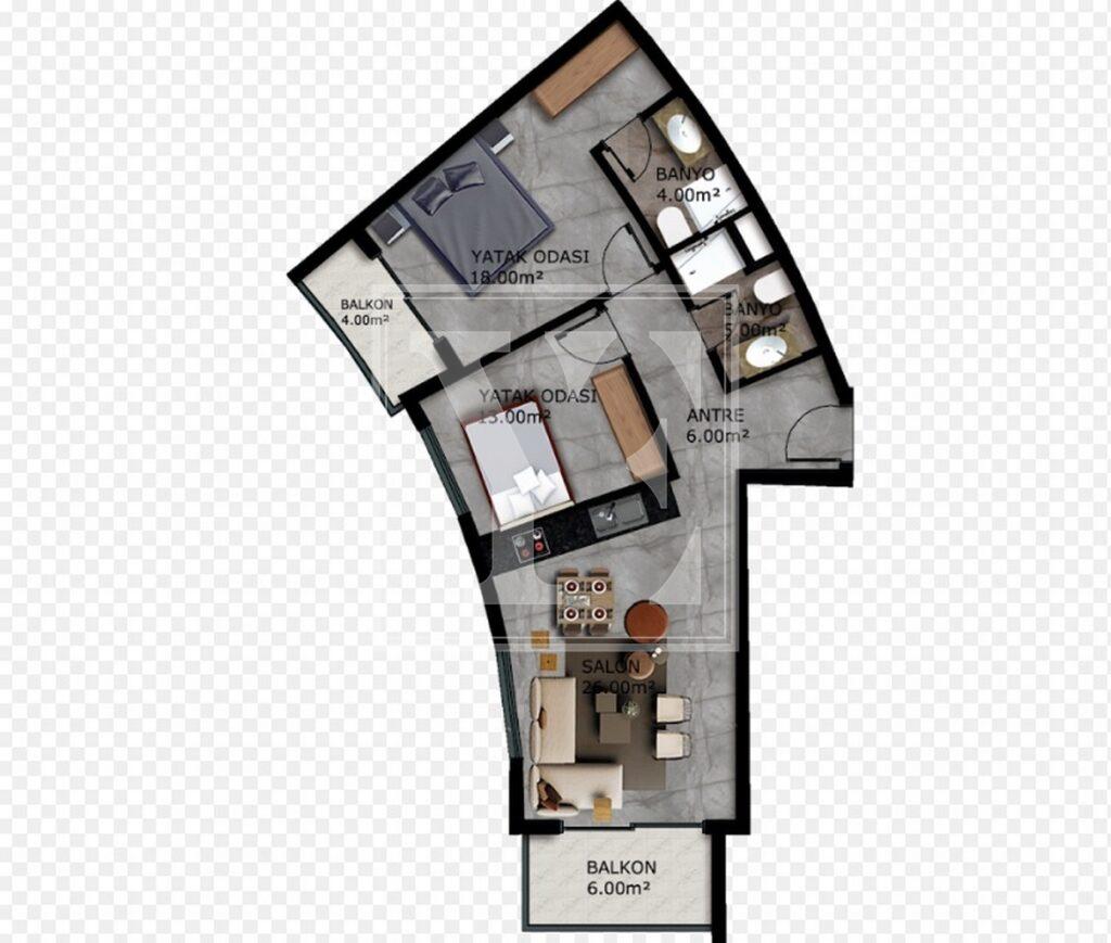 Продается красивая квартира в Махмутларе