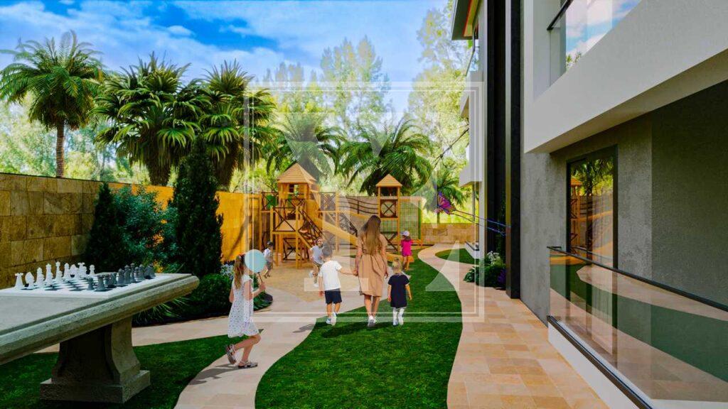 Elegante Wohnung 1+1 in einer schönen Gegend in Alanya