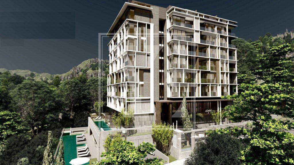 Чудовий садовий дуплекс 2+1 в елітному будинку в Авсалларі