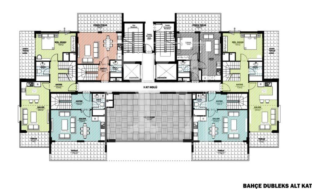 4+1 garden duplex in the wonderful area in Avsallar