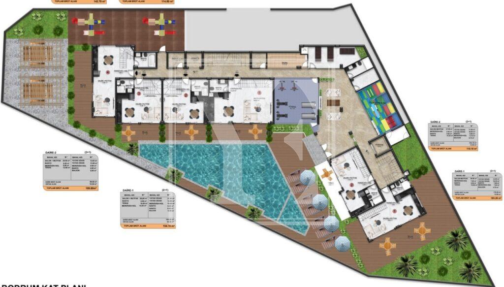 Schöne Garten-Maisonette 2+1 mit schöner Lage in Cikcilli, Alanya