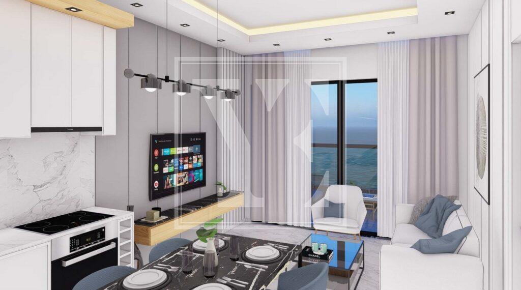 Дуплекс 3+1 на крыше в красивом районе Демирташа