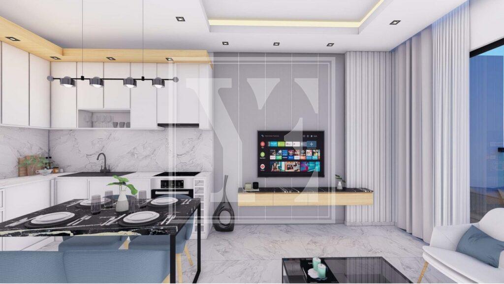 Дуплекс 3+1 на крыше в красивом районе Демирташа