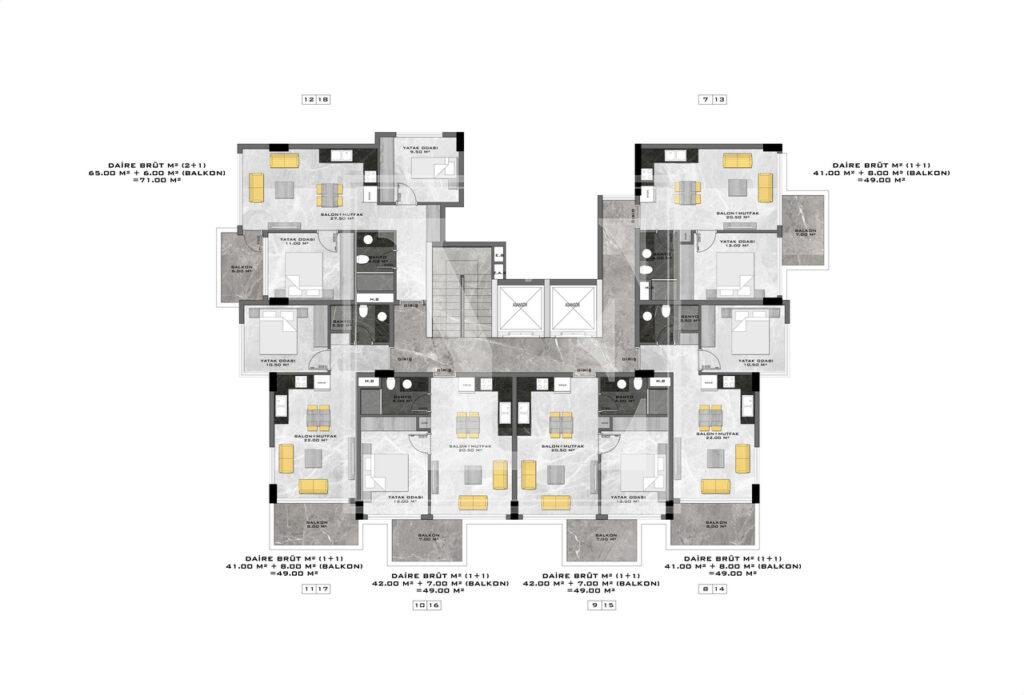 Wunderschöne Wohnung mit zwei Schlafzimmern in Kargicak
