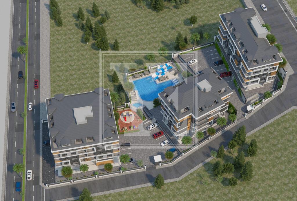 آپارتمان فوق العاده 2+1 در مرکز آلانیا