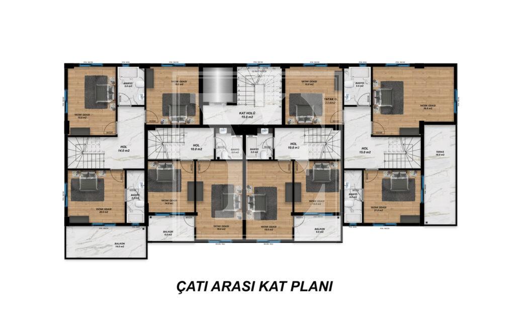 Двокімнатний дуплекс в Газіпаші