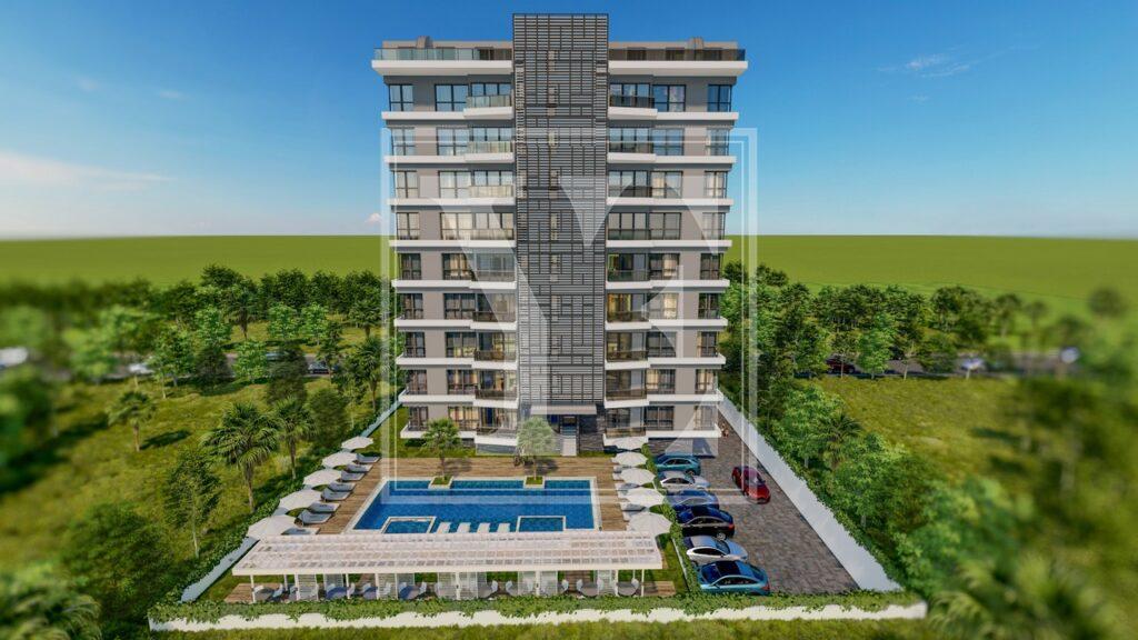 Новая роскошная квартира 1+1 в хорошем районе Махмутлара