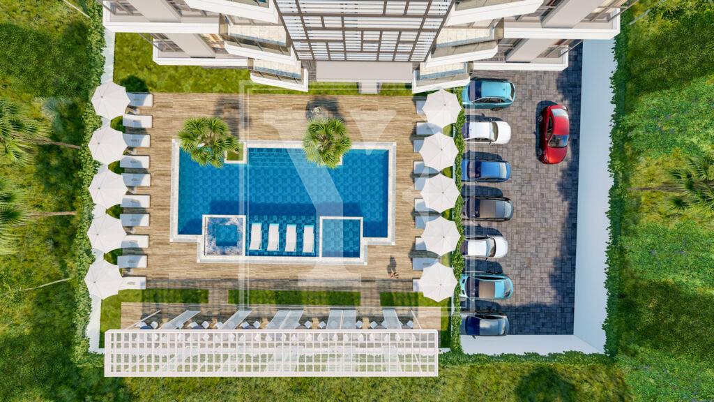 Новая роскошная квартира 1+1 в хорошем районе Махмутлара