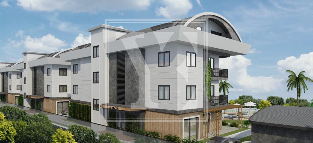 Современный и красивый садовый дуплекс 4+1 в районе Кызылкашехир