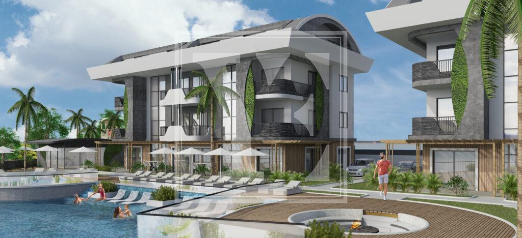 Современный и красивый садовый дуплекс 4+1 в районе Кызылкашехир