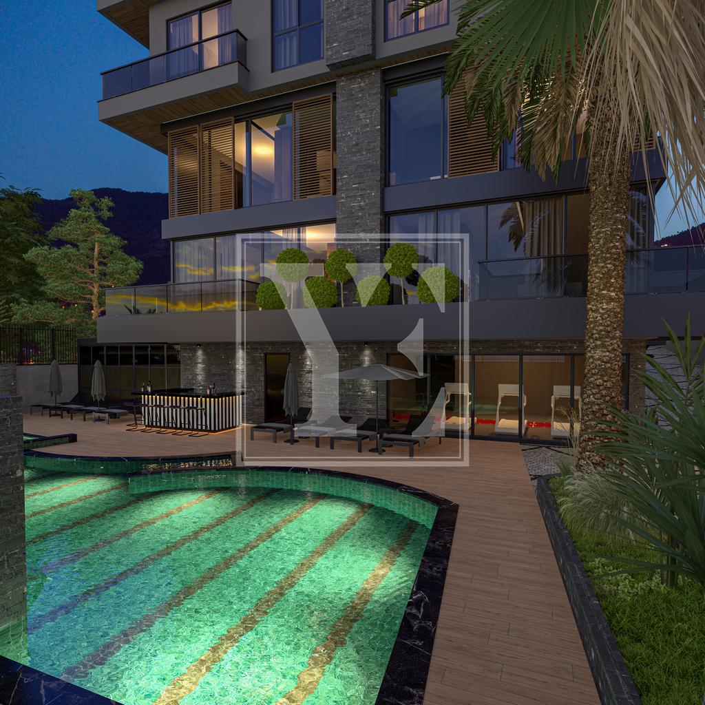 Красивый и роскошный лофт 1+1 недалеко от пляжа в центре Алании (Продано)