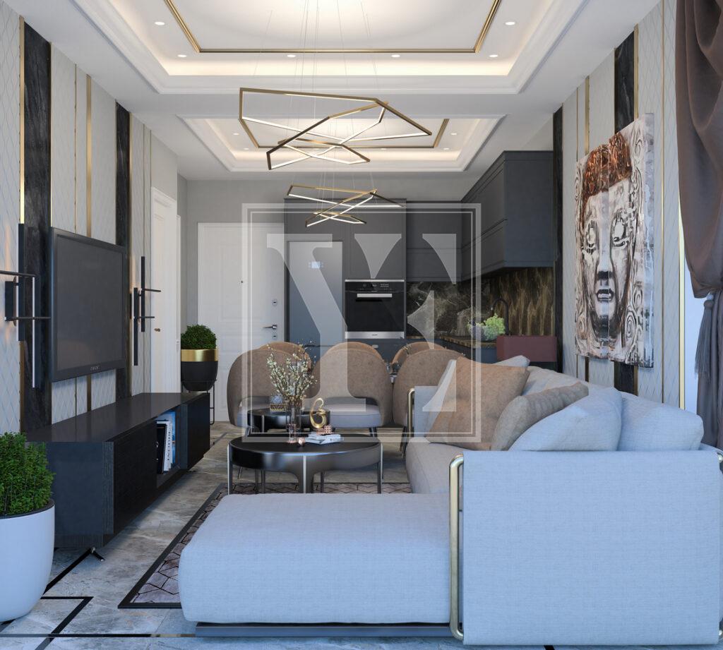 Потрясающая квартира в Махмутларе с одной спальней