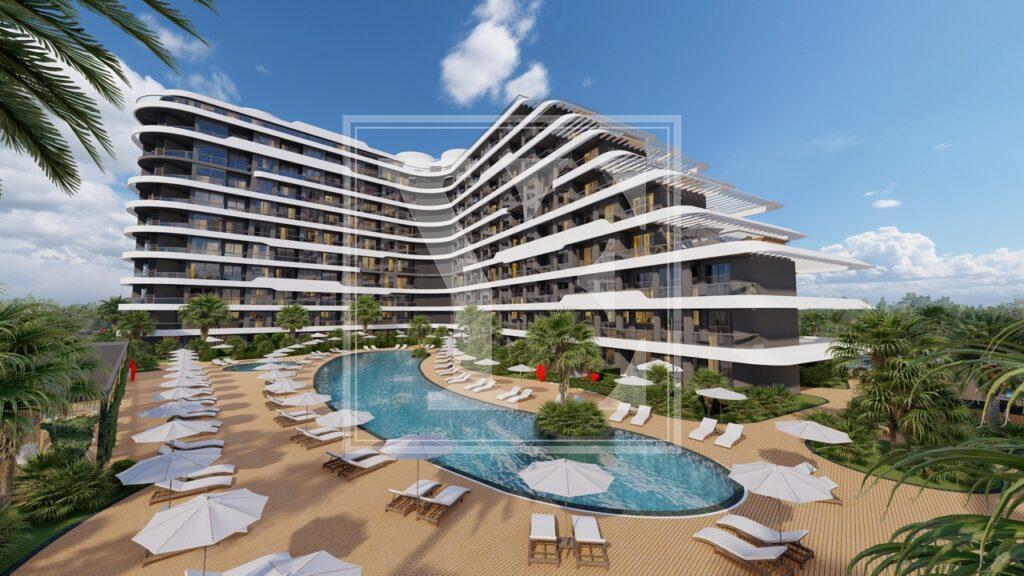 لوکس 2+1 سقف دوبلکس در منطقه در آنتالیا