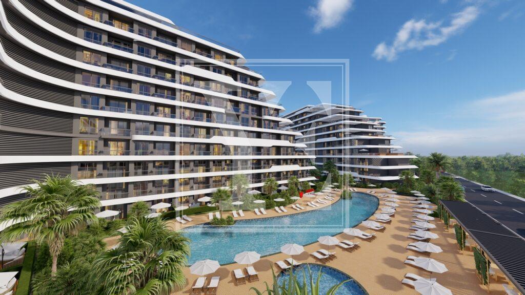 لوکس 2+1 سقف دوبلکس در منطقه در آنتالیا