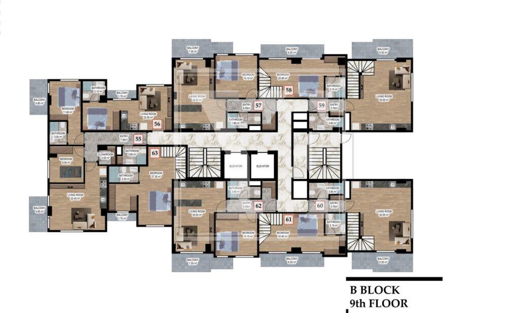 Замечательный дуплекс 3+1 в центре Алании.