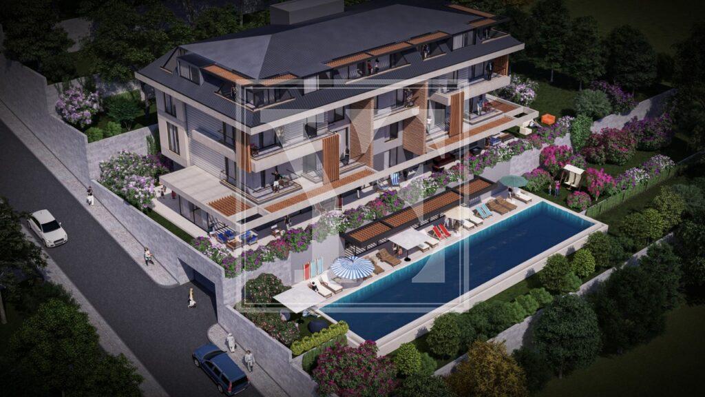 Дуплекс на крыше 3+1 в красивом районе Алании