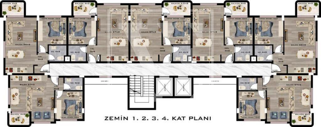 1+1 cozy apartment in Gazipaşa for Sale